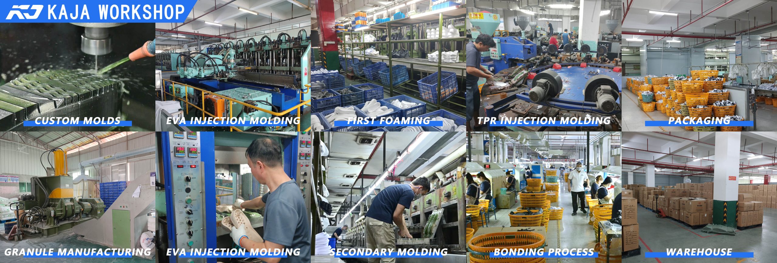 KAJA sole manufacturing processes and workshop photographs